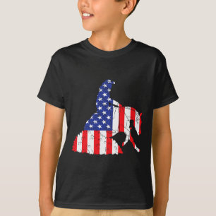 T-shirt Cheval Reining Usa Drapeau Américain Inside Me Hor