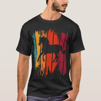 T-shirt Cheval rétro vintage au coucher du soleil