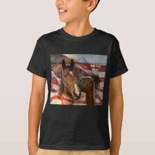 T-shirt Cheval Rustic Barne drapeau américain