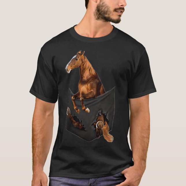 T-shirt Cheval Saddlebred américain en poche pour femmes (Devant)