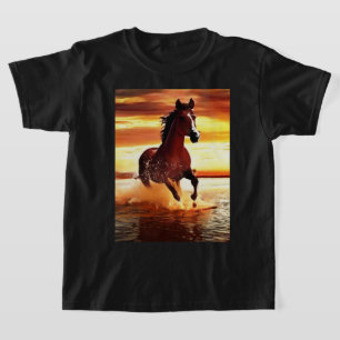 T-shirt Cheval sauvage à travers le Tee de Surf