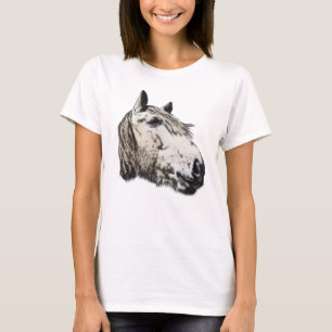 T-shirt Cheval sauvage Portrait Cheval Auteur Dames Top