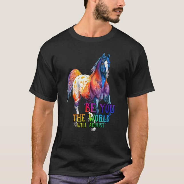 T-shirt Cheval Soyez Vous Le Monde Ajustera (Devant)