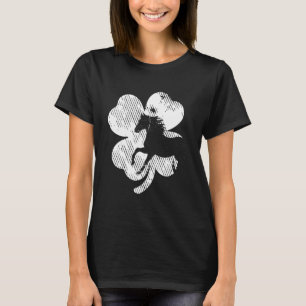 T-shirt Cheval St Patrick Jour Irlandais Trèfle Enfants Fe