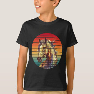 T-shirt cheval style abstrait vintage