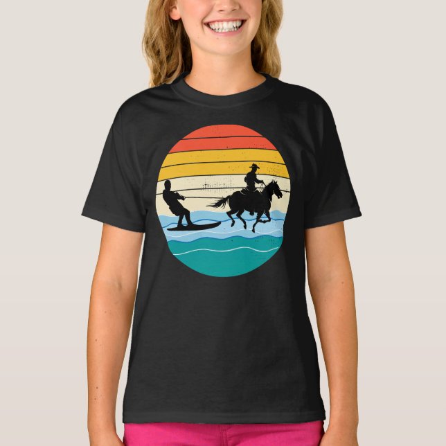 T-shirt Cheval Surf Wakeboard Eau Ski Sea Wave (Devant)