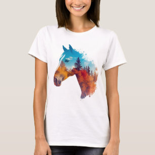 T-shirt Cheval surréaliste en Forêt d'automne