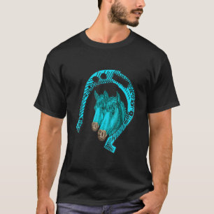 T-shirt Cheval   Tee Deux Chevaux Dans Un Fer à Cheval Pou