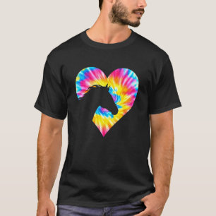 T-shirt Cheval Tie Dye Cœur Équitation Filles Femmes Caval
