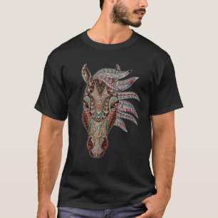 T-shirt Cheval Tribal Art Abstrait Native American Geometr