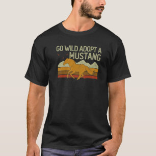 T-shirt Cheval vintage Coucher De Soleil Sauvage Mustang G