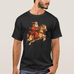 T-shirt Cheval volant drôle aide le Père Noël à sauver la