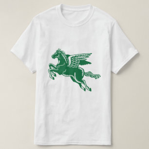 T-shirt Cheval volant - Forêt verte et blanche