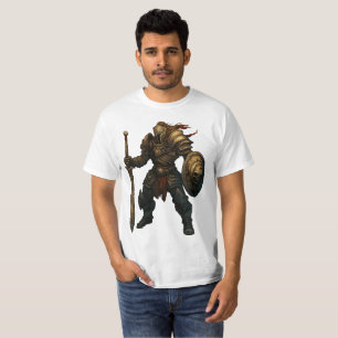 T-shirt Chevalier armuré avec épée et bouclier de crâne