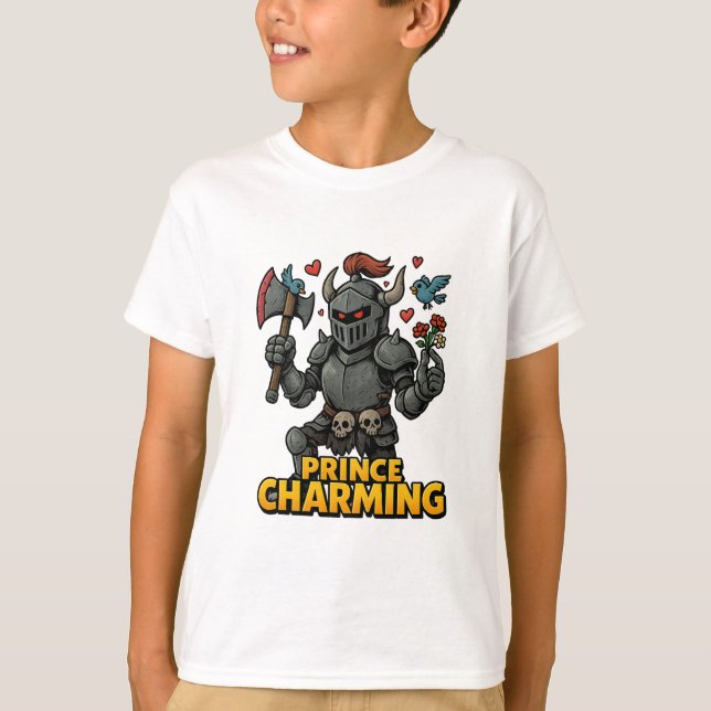 T-shirt Chevalier Caricature Effrayant - "Le Charme Des Pr (Devant)