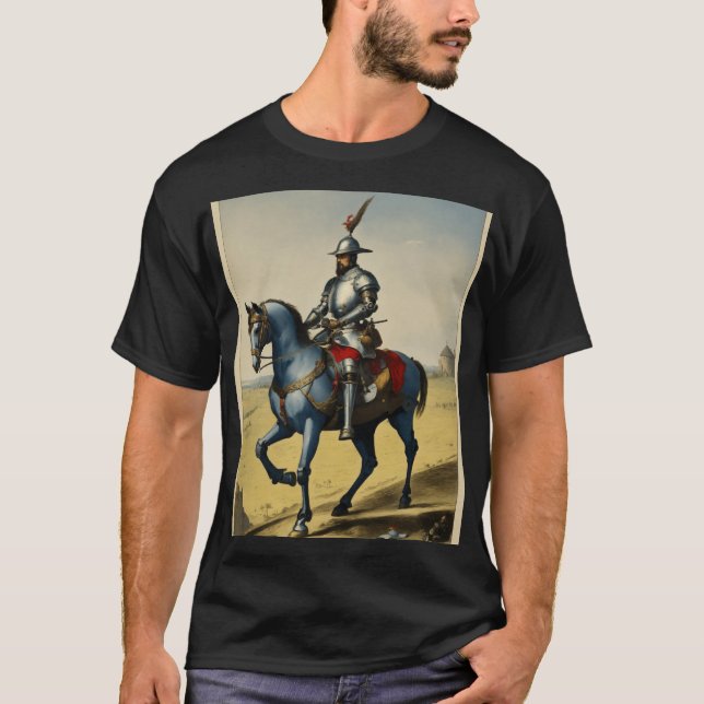 T-shirt "Chevalier chevaleresque à cheval - Médiéval intem (Devant)