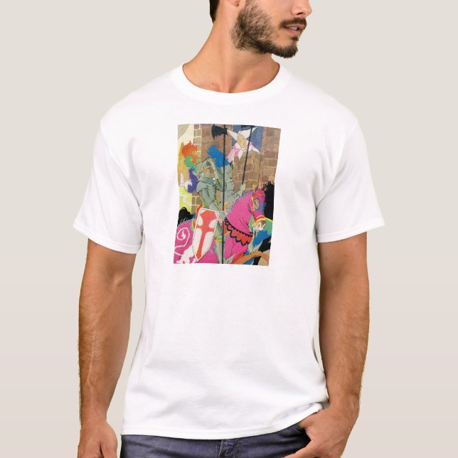 T-shirt chevalier médiéval à cheval (Devant)