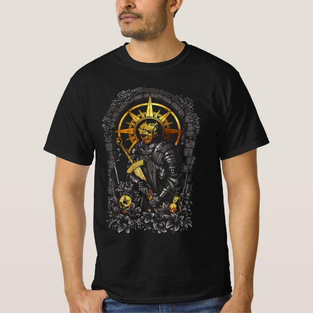 T-shirt Chevalier Noir : Le Guerrier dans les Ombres (Devant)
