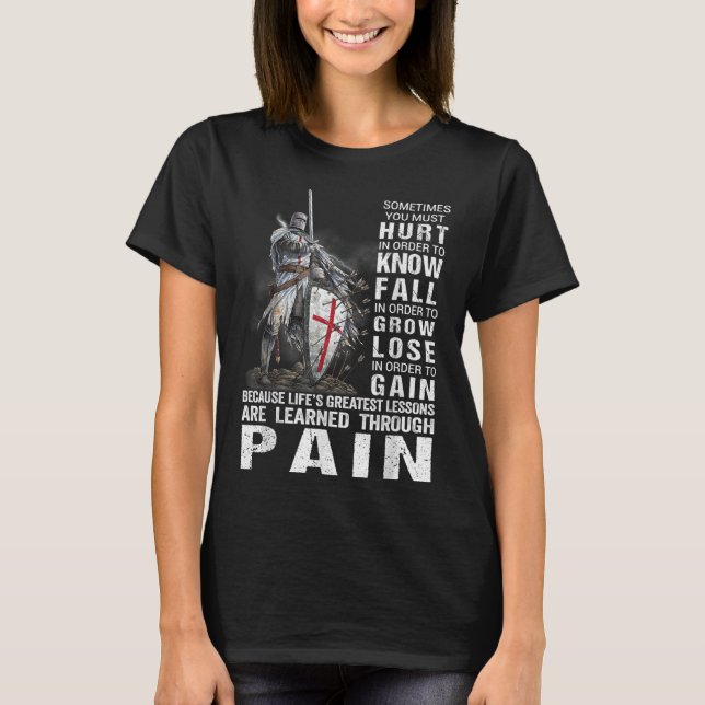 T-shirt Chevalier Templier Chrétien Guerrier De Dieu Appri (Devant)