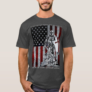 T-shirt Chevalier Templier Drapeau Américain Croisés