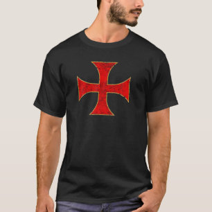 T-shirt Chevaliers Croisés Templier Distressé Top Tee