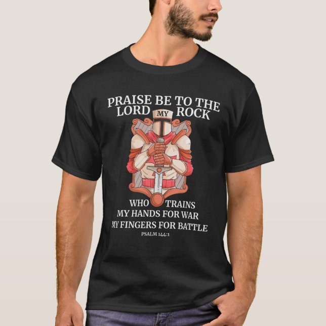 T-shirt Chevaliers Templier Croiseur Chevalier Bible Verse (Devant)