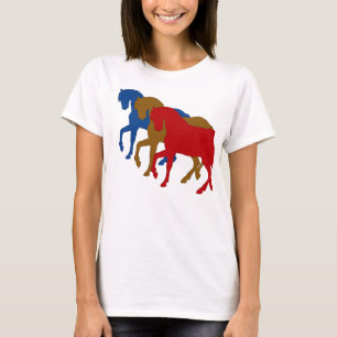 T-shirt Chevaux colorés dans Sillouette