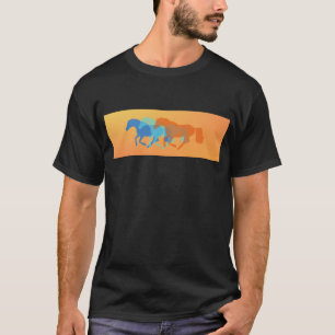 T-shirt Chevaux colorés qui courent