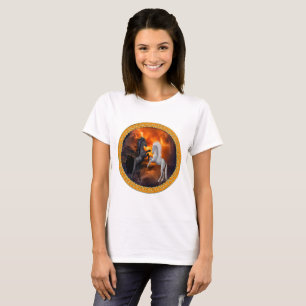 T-shirt Chevaux combattant dans une mauvaise tempête de
