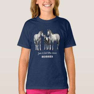 T-shirt Chevaux de canne à peinture gris rose