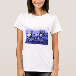 T-shirt Chevaux de course et Lune Bleue