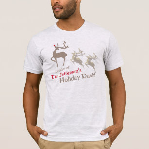 T-shirt Chevaux de Noël chef renne brun rouge coutume