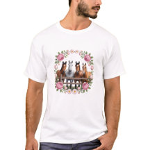 Chevaux élégants dans l'art de la couronne florale