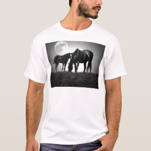 T-shirt Chevaux et lune