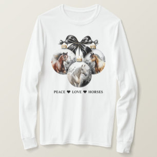T-shirt Chevaux noir et or Noël citation de paix