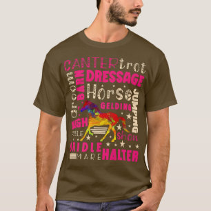 T-shirt Chevaux Pony Horseback Ride Canter Trot Dressage S