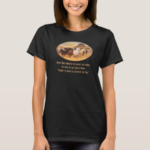 T-shirt Chevaux sauvages courant avec une citation inspira