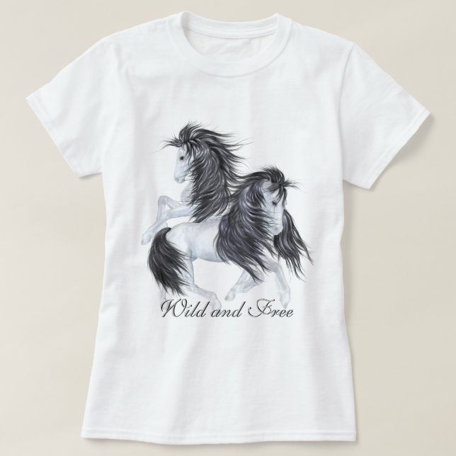 T-shirt Chevaux sauvages et libres (Design devant)