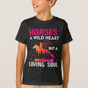 T-shirt Chevaux Un Coeur Sauvage Mais Une Âme Amoureuse -