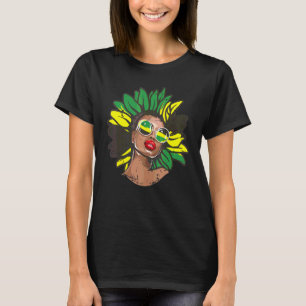 T-shirt Cheveux Afro Jamaïque Femmes Noires Mélanine Drape