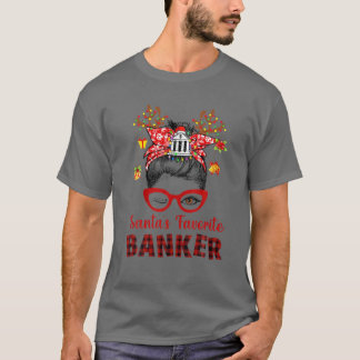 T-shirt Cheveux Bun Messy - Arbre de Noël-Père Noël Favori