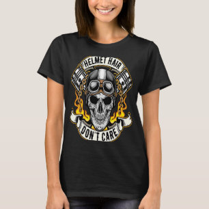 T-shirt Cheveux de casque ne se soucient pas moto moto mot
