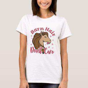 T-shirt Cheveux de grange ne se soucient pas mignon Cheval