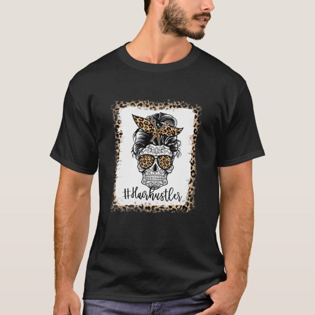 T-shirt Cheveux Hustler Sugar Skull Messager Bun Coiffeur  (Devant)