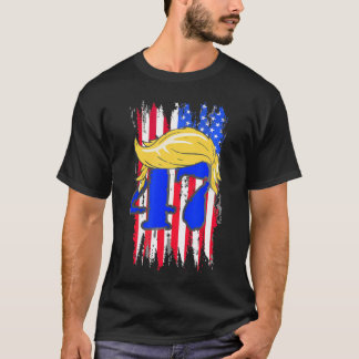 T-shirt Cheveux Jaune Républicain 47 Pour Président 2024 A