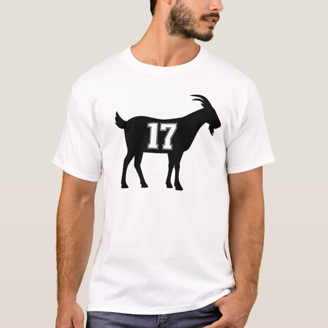 T-shirt Chèvre 17 G.O.A.T. Numéro Dix-sept chèvre (Devant)