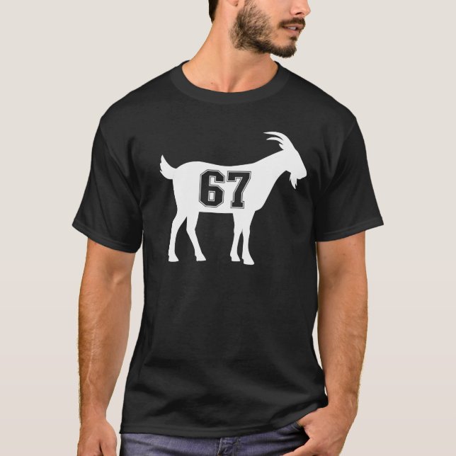 T-shirt Chèvre 67 G.O.A.T. Numéro Soixante-sept chèvre (Devant)