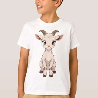 T-shirt Chèvre Anime mignonne aux yeux grands