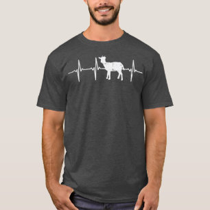 T-shirt Chèvre battement de coeur Pulse Ferme Animaux de f