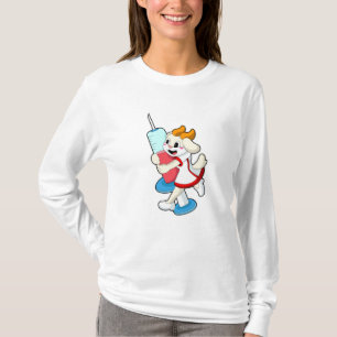 T-shirt Chèvre comme infirmière à la vaccination avec seri